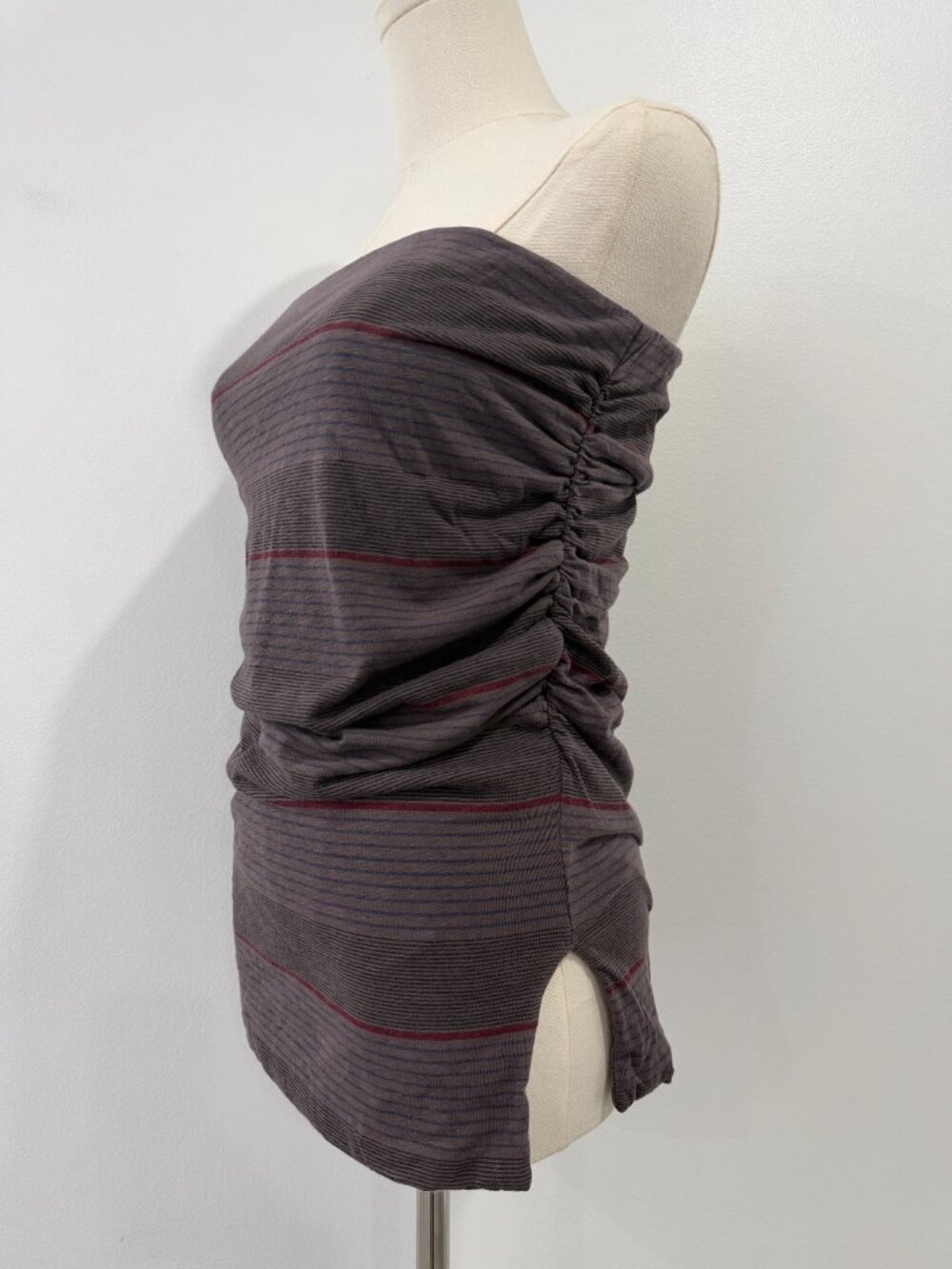 Sundry Striped Ruched Knit Tube Top Stretchy Size 2 Medium